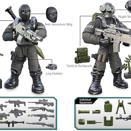 YEIBOBO ! Special Forces Mini Action Figure with Military Weapons and Accessories (Flying Tigers Team XJ-822)