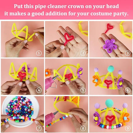 Bundooraking Craft Pipe Cleaners,Chenille Stems for Art and Craft Projects, Flower DIY Decorations, Art Supplies (200pcs Macaron,7 Colors)