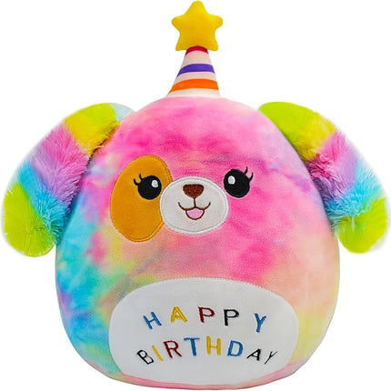 Dog Plush Toy 12 Inch Cute Unicorn Dog Birthday Stuffed Animal Soft Plushies Pillow Multicolour Doll Gifts for Kid Toddlers Home Room Decoration