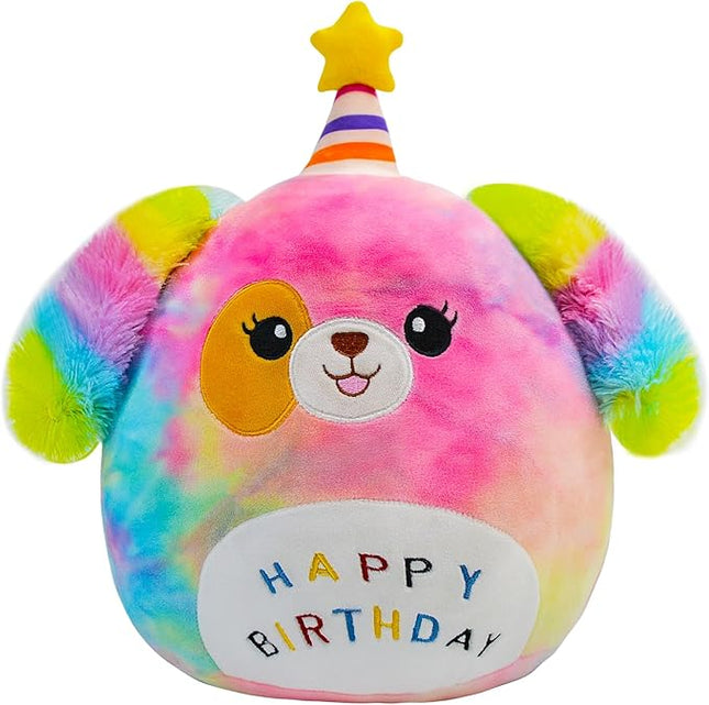 Dog Plush Toy 12 Inch Cute Unicorn Dog Birthday Stuffed Animal Soft Plushies Pillow Multicolour Doll Gifts for Kid Toddlers Home Room Decoration