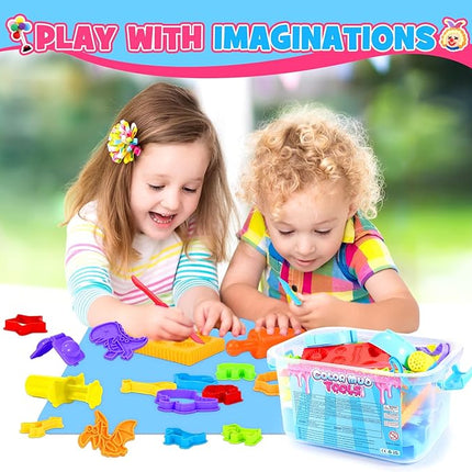 ‌Playdough Tool Set for 3-8 Year Olds | 30-Piece Playdough Accessory Kit with Animal Molds, Rolling Pin & Storage Box | STEM Educational Gift for Boys & Girls - Birthday, Christmas, Party Favor