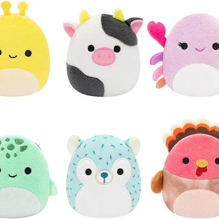 Squishmallows Original Micromallows 6-Pack – Cailey Crab, Cole Turtle, Connor Cow, GAVI Turkey, Hasani Hedgehog, Zarina Banana Slug