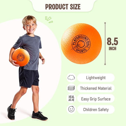 EVERICH TOY Playground Balls Kickball, 6 or 12 Pack 8.5" Soft Dodgeballs Bouncy Rubber Kick Balls for Kids Adults Outdoor Indoor, 4 Square Ball School Yard Games for Boys Girls 3-5 5-8 8-12 with Pump