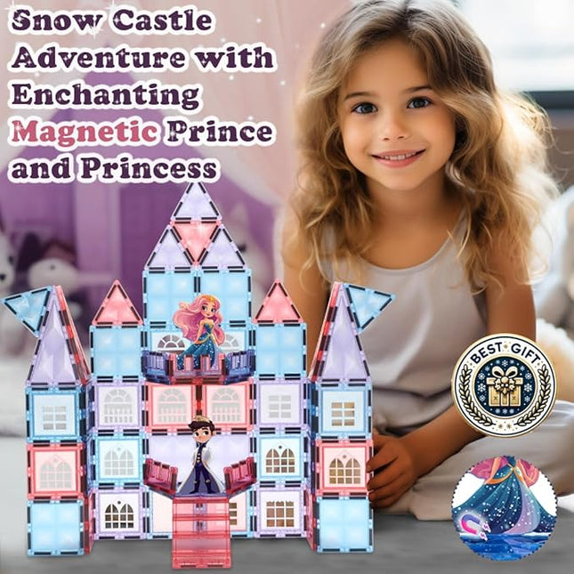 Frozen Magnetic Tiles 3 Year Old Girl Gifts 5 Year Old 4 Year Old Girl Birthday Gifts Princess Toys Magnet Tiles Building Blocks Castle Age 3 4 5 6 7 8