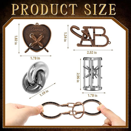 Yilloog 24 Pcs Metal Brain Teaser Puzzles Assortment for Adults Difficult Magic Puzzles Highly Hard Brain Games Iq Logic Test Disentanglement Game for Classroom Mind Challenge(Novelty)