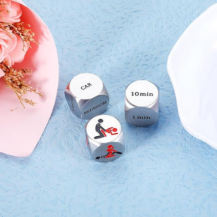 3 Pcs Sex Dice Anniversary Date Night Gifts for Couples Him Her Couple Gifts for Boyfriend Girlfriend Stocking Stuffers Christmas Birthday Gifts for Husband Wife Men Women White Elephant Gifts
