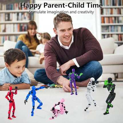 Action Figure Set, Model 13 Action Figure Multi-Jointed Movable,Gift Box Packaging, a Great for Loved Ones and Friends. (Pink + Grey)