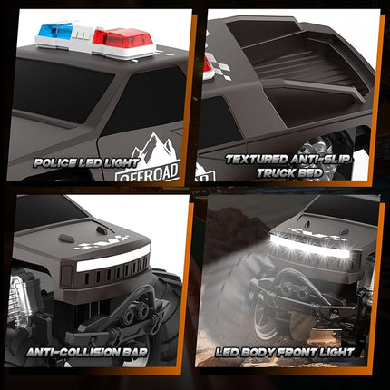 Remote Control Car for Boys 4-7, All Terrain Upright Walking Remote Control Truck, 1:24 Off-Road Pick-up RC Cars with 360°Spins, Light, Rechargeable RC Truck for Boys 8-12 Christmas Birthday Gift