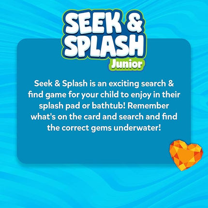 Skillmatics Pool Toys – Seek & Splash, Preschool Search & Find Water Game, Swimming Pool & Bathtime Toy for Kids, Summer Fun & Gifts for Boys & Girls Ages 3, 4, 5, 6, Includes 48 Colorful Gems