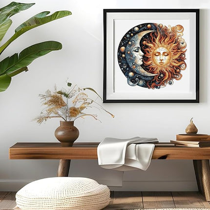 Wooden Puzzles for Adults, Sun and Moon Wood Puzzles 200 Pieces, Irregular Animal Shaped Unique Wooden Jigsaw Puzzles, Creative Ghristmas Gift for Teenagers and Adults