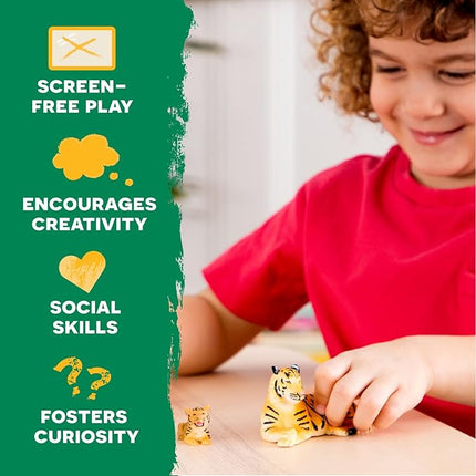 Terra by Battat – 4 Pieces Tiger Family – Realistic Plastic Safari Animals for Kids – Educational Animal Figures – Jungle & Zoo Toy Animals – Imaginative Play – 3+ Years