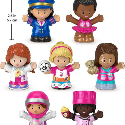 Fisher-Price Little People Barbie Toddler Toys, You Can Be Anything Figure Pack, 7 Characters for Pretend Play Ages 18+ Months