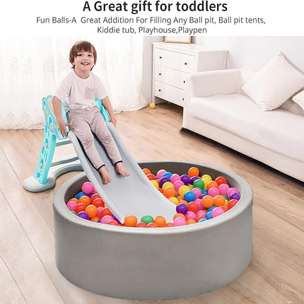 Ball Pit Balls Pack of 100 200 500 - Star and Round Set BPA Free Phthalate Free Non-Toxic Crush Proof Play Balls Soft Plastic Balls for Toddlers Baby Kids Birthday Pool Tent Party