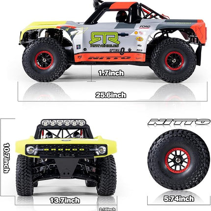 FMS 1/7 Ford Bronco RTR EB Fast RC Truck – Licensed by Ford & RTR Vehicles, 80km/h Short Course Truck, 4WD Brushless RC Car, CNC Metal Parts, Off-Road Rock Crawler 4x4 for Adults (2024 Paint Scheme)