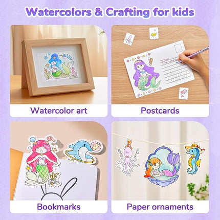 JoyCat Paint with Water Coloring Books for Toddlers, Watercolor Painting Sets for Kids Ages 3-5 4-8, Arts and Crafts Drawing Activities Toy Birthday Gift for Boys Girls (Underwater World)
