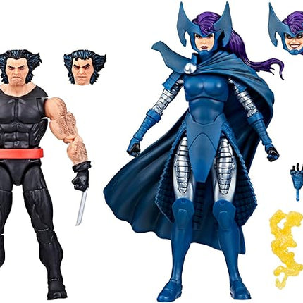 Marvel Legends Series Wolverine and Psylocke, 50th Anniversary Comics Collectible 6-Inch Action Figure 2-Pack