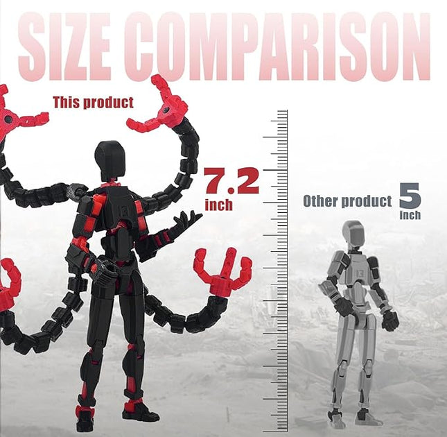 (Assembly Completed) T13 Action Figure Set, 7.2 Inch Dummy 13 3d Printed ActionFigure Toy Gifts for Kids, Robot 13 Action Figure Full Body Mechanical Doll Christmas Birthday Gift for Boys Girls