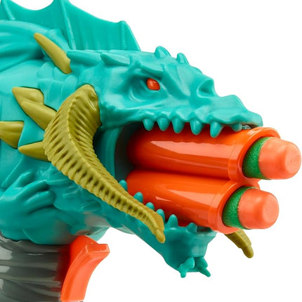 Nerf Dungeons & Dragons Rakor Blaster, 4 Elite 2.0 Darts, Kids Outdoor Games, D&D Blaster Toys for Ages 8 & Up