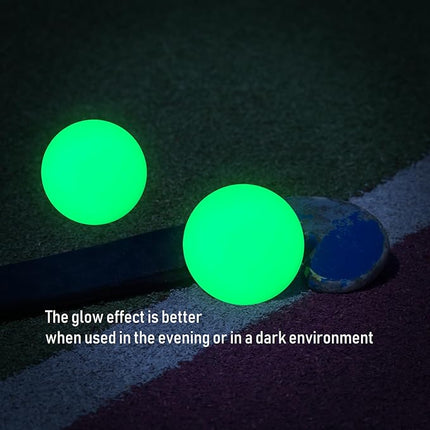 Street Hockey Balls Glow in The Dark Sports Balls for Indoor Outdoor Road Roller and Field Hockey Games(2 PCS 2.56 Inches)