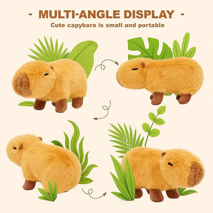 OUOZZZ Capybara Plush Stuffed Animal - Mini Baby Capy Toy - Soft & Realistic Water Pig, Nature’s Chillest Animal Giant Guinea Pig, Travel-Friendly & Portable Gift for Girls, Boys, Toddlers & Kids 9"