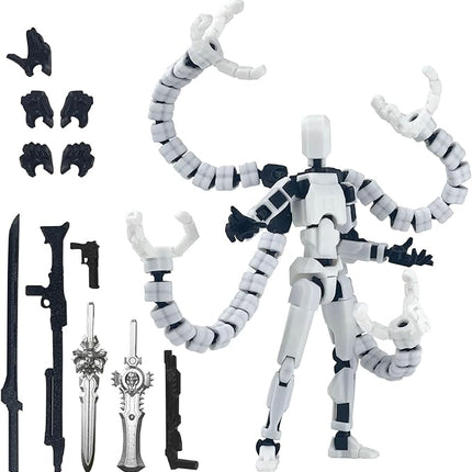 Assembly Completed 7.2in T13 Action Figure 3D Printed Multi-Jointed Movable T 13 Nova 13 Robot 13 Action Figure Desktop Decorations for Game Lovers (Gray2)