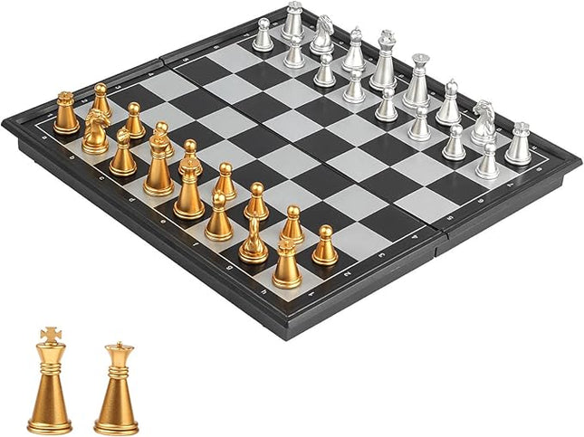Mini Travel Chess Set Magnetic Vikutu 7.5 Inches Portable Small Folding Chess Board (Small)