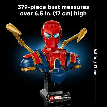 LEGO Marvel Iron Spider-Man Bust Collectible - Building Kit for Adults, Ages 18+ - Includes Iron Spider-Man Minifigure - Collectible Model for Super Hero Fans - Gift for Men and Women - 76326
