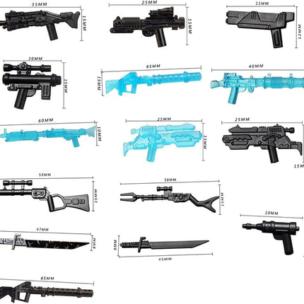 Military Minifigures Weapon Armor Kit for Star War Army Weapons and Accessories Set Compatile with Major Building Block Brand - 52pcs