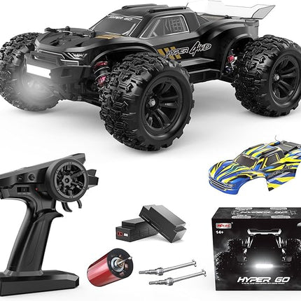 HYPER GO H16BM 1/16 RTR Brushless High Speed Electric 4X4 Off-Road Fast RC Car, Max 42mph, RC Truck, Remote Control, 2 Lipo Batteries for Adult, Compatible with 3S Lipo