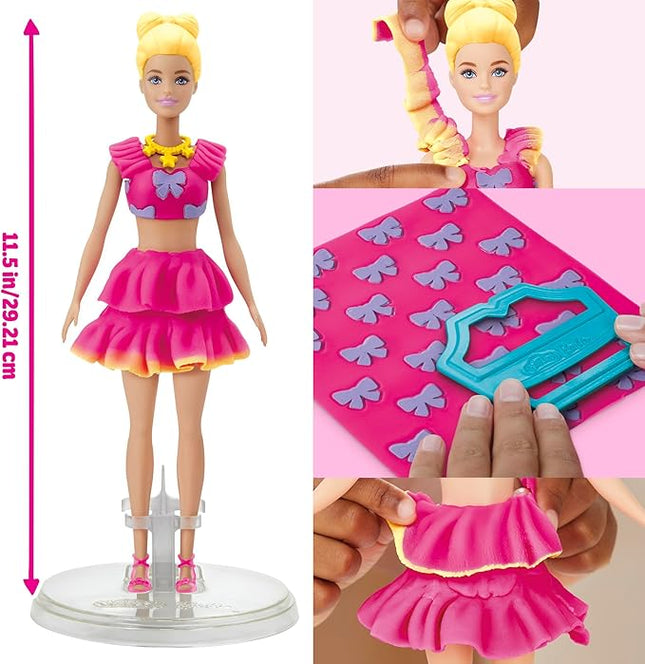 Play-Doh Barbie Ruffles and Bows Set, Make Doll Clothes with Modeling Compound & 9 Fashion Accessories, Arts & Crafts for Girls & Boys 5+