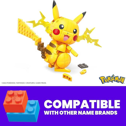 MEGA Pokémon Building Toys Set Build & Show Pikachu with 205 Pieces, Articulated and Poseable, 4 Inches Tall, for Kids