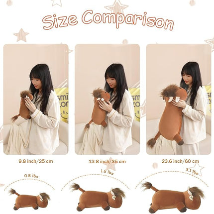 SQEQE Weighted Highland Cow Plush, Weighted Highland Cow Stuffed Animal, Cute Cow Plushies Soft Pillow Toy Gift for Kids Adults 13.8 Inch, 1.6 Lbs