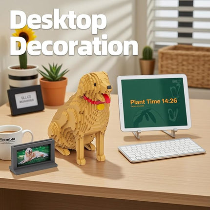 Animal Dog Adorable Pet Golden Retriever Micro Building Blocks Set with Secret Hidden Storage Box Inside! Ideal Toy for Dog Lovers, Kids & Adults.