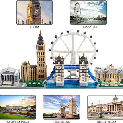 Architecture Series Mini Bricks for Adults and Teens, London Skyline Collection 3430 PCS,Micro Mini Blocks Set Model Kit,Landmark Model
