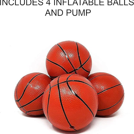 Kids Basketball Hoop Arcade Game, with 4 Balls Air Pump - Indoor Toy Basketball Shooting System - Fun for All Ages - Toys Sports for Boys and Girls