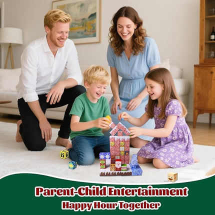 Magnetic Blocks - 150 PCS Magnets Block Sensory Educational Interactive Building Toy Set for Toddlers Kindergarten Creative STEM Learning Gift, Magnet 0.8in Tiles Construction Suit, Snow and Christmas