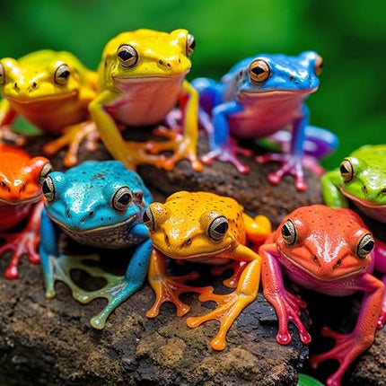 Lucky Puzzles Frogs Rainbow Rendezvous | 500 Piece Jigsaw Puzzle for Adults | Vibrant Puzzle | Premium Quality | Unique Artwork | 18 x 24 Inches | Coolest Adult Puzzles | Fun and Challenging Puzzle