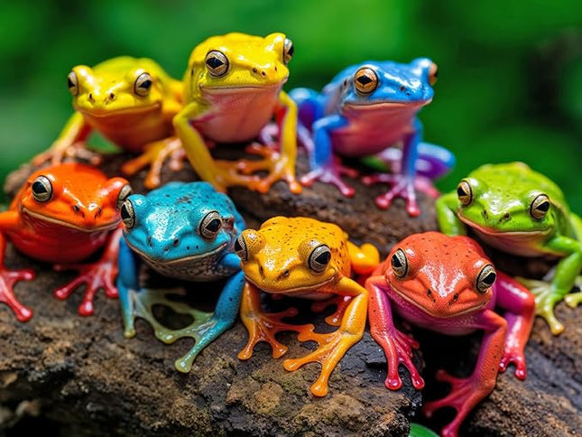 Lucky Puzzles Frogs Rainbow Rendezvous | 500 Piece Jigsaw Puzzle for Adults | Vibrant Puzzle | Premium Quality | Unique Artwork | 18 x 24 Inches | Coolest Adult Puzzles | Fun and Challenging Puzzle