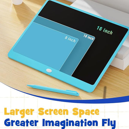 TEKFUN Birthday Gifts for Kids, 16inch LCD Writing Tablet Drawing Board, Teen Girl Boy Gifts Age 10 and Up, Birthday Gifts for All Age Groups, Erasable Writing Tablet for Business Meeting (Blue)