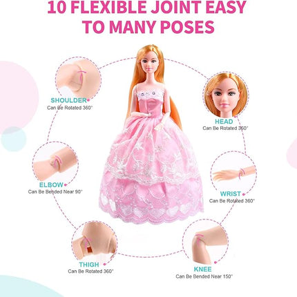 UCanaan Girl Doll and Closet Set with Doll Clothes and Accessories Items Including Fashion Dolls, Dressand Many Other Accessories (Refer Picture Shows)，Best Gitfs for Girls Christmas Birthday