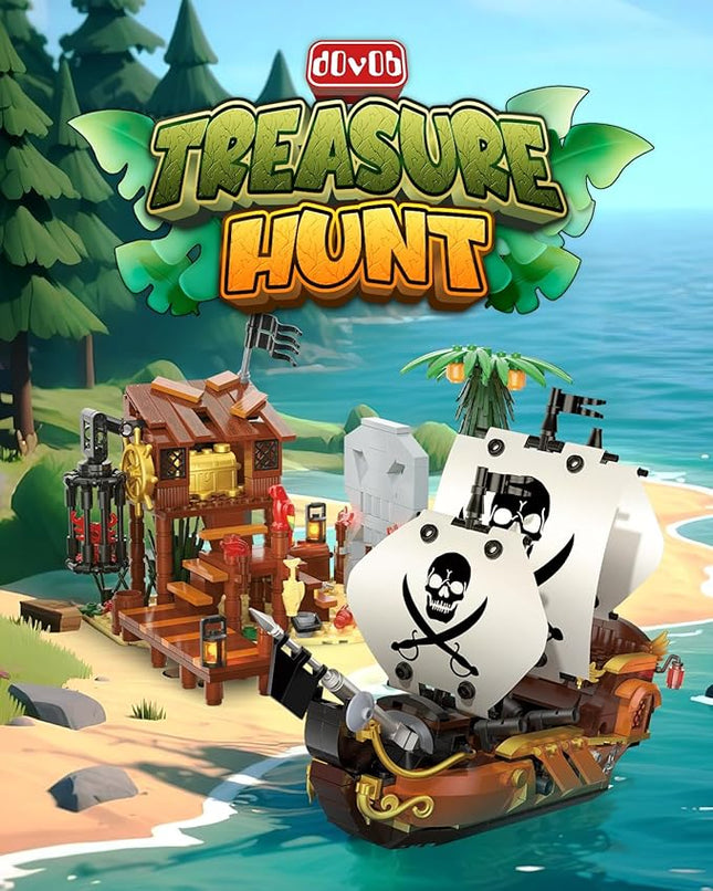 dOvOb Pirate Ship House Mini Blocks Building Set - 726PCS Construction STEM Collection Display Set for Adults and Teen