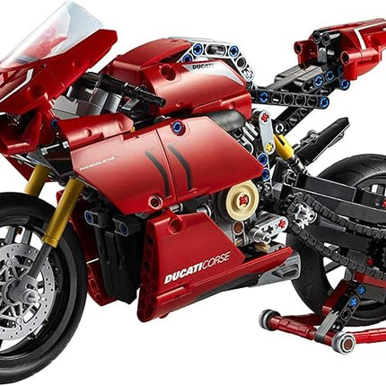 LEGO Technic Ducati Panigale V4 R Motorcycle 42107 Building Set - Collectible Superbike Display Model Kit with Gearbox and Working Suspension, Fun for Adults, and Motorcycle Enthusiasts