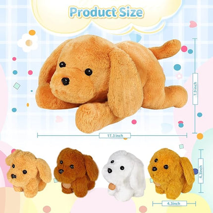 KMUYSL Puppy Stuffed Animals Toys for Ages 0 1 2 3 4 5 6 7 8+ Years Old Kids - Mommy Dog with 4 Baby Puppies in Her Tummy, Idea Xmas Birthday Gifts for Baby, Toddler, Girls, Boys