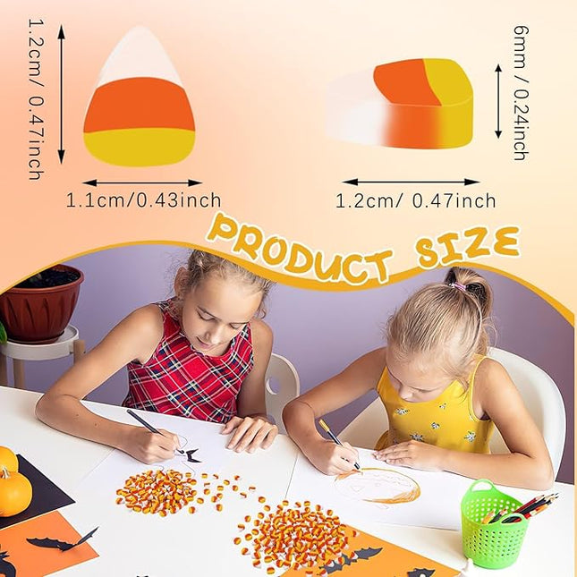 JUNEBRUSHS 150 Pcs Halloween Mini Erasers, Cute Small Fake Candy Corn Erasers Bulk Halloween Party Favors
