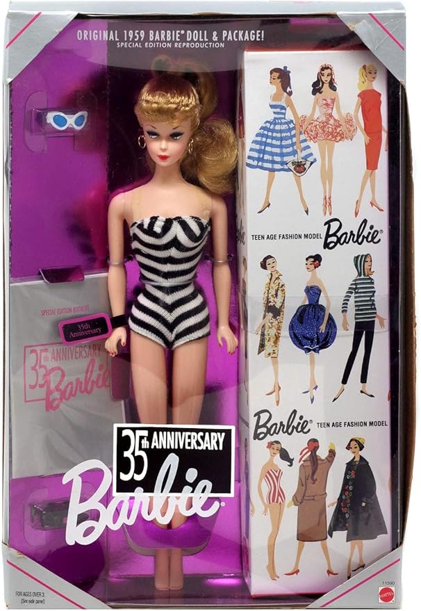 Barbie 35th Anniversary Special Edition Reproduction of Original 1959 Barbie Doll & Package (1993) - Blonde Hair