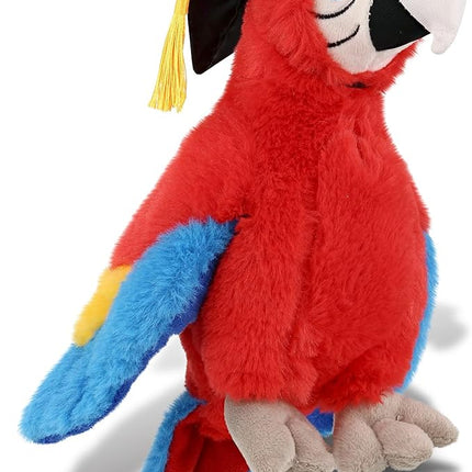 DolliBu Red Parrot Graduation Plush Toy - Super Soft Plush Graduation Stuffed Animal Dress Up with Graduation Cap with Tassel Outfit - Congratulatory Graduation Gift with Personalization - 15 inch
