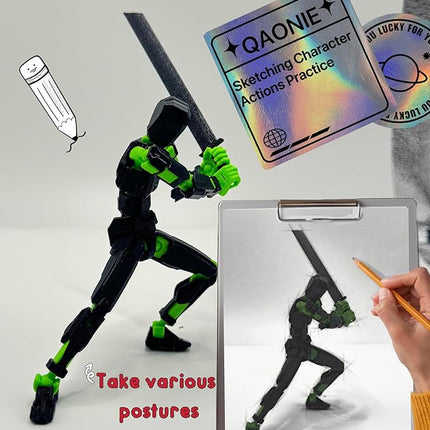 3D Printed 5.54-inch Multi-Jointed Action Figures Dummy13, Full Body Mechanical Movable Toy, Multiple Accessories, Hand Painted Figure, Desk Decoration, Creative Gifts (Z-Set3)