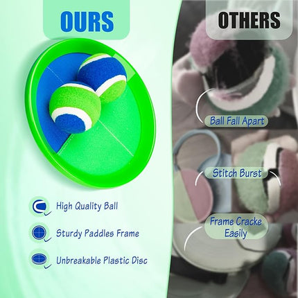 PlayZap Toss and Catch Ball Set Upgraded - Toddler Toys Kids Games for Whole Family - Water-Resistant Great for Beach Pool Yard Outdoor Games - Gift for 3 4 5 6 7 8 9 10 11 12+ Years Old Boys Girls