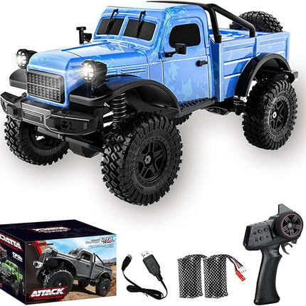 RC Pickup Truck, C8813 Dodge Pickup, 1:18 Scale All Terrain Remote Control Crawler, 2.4 GHz 4WD Off-Road Rock Car with Alloy Frame, Shock Absorber, 45°Climbing Gifts for Teens Beginners