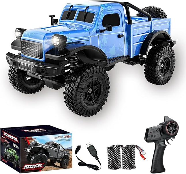 RC Pickup Truck, C8813 Dodge Pickup, 1:18 Scale All Terrain Remote Control Crawler, 2.4 GHz 4WD Off-Road Rock Car with Alloy Frame, Shock Absorber, 45°Climbing Gifts for Teens Beginners